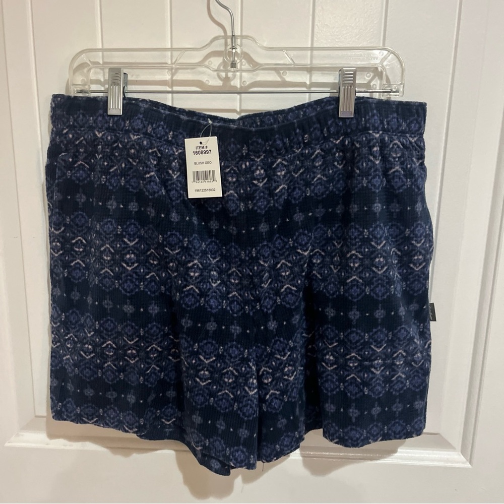 Eddie Bauer Navy Patterned Women's Pajama Shorts